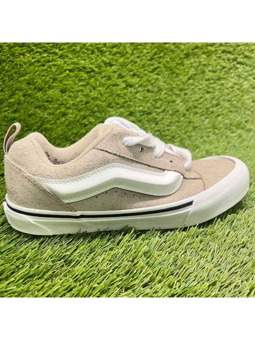 Vans Knu Skool Boys Size 5Y Beige Athletic Walking Skateboard Shoes Sneakers